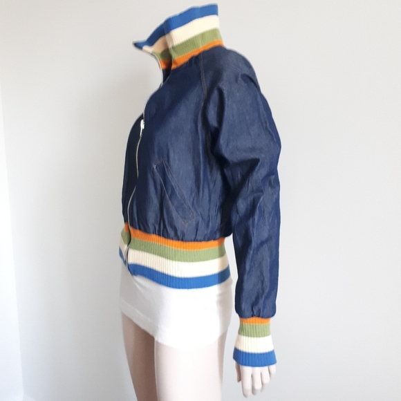 BDG | Denim Bomber with Knit Details - Picture 2 of 13